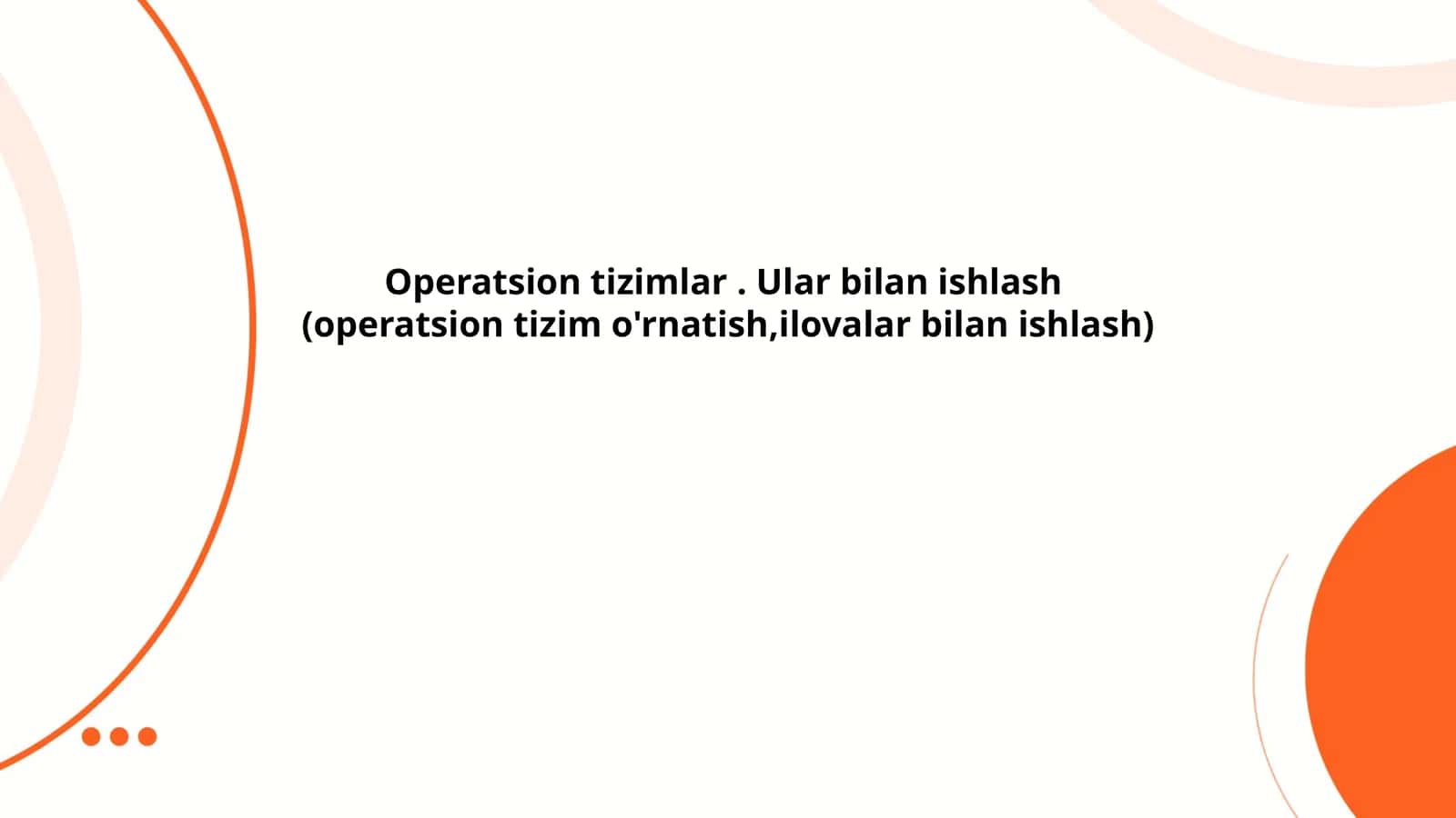 Operatsion tizimlar