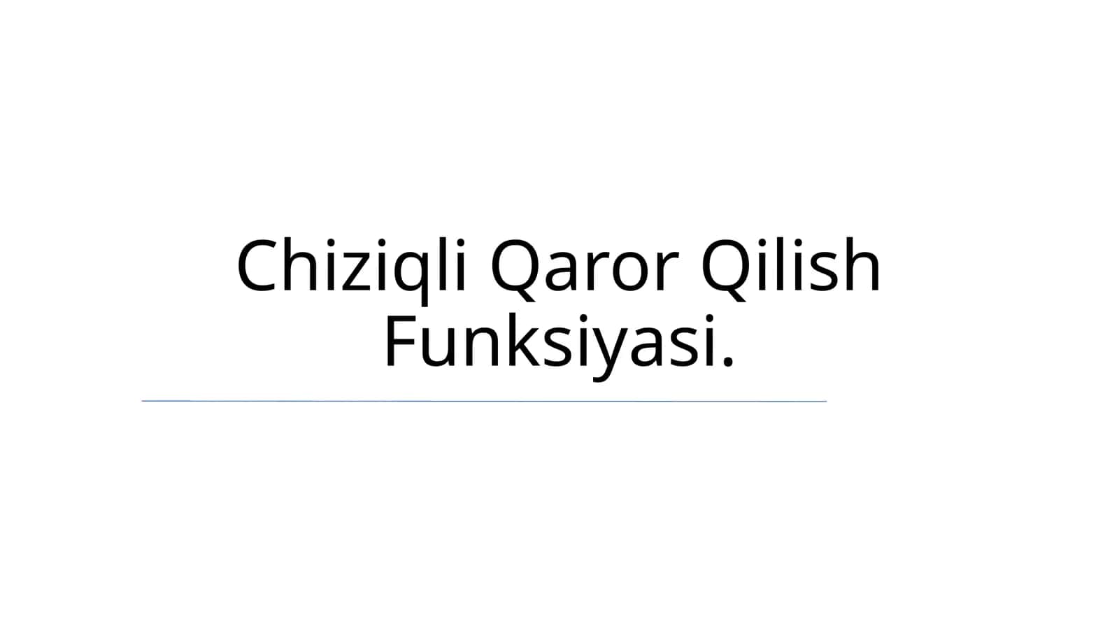 Chiziqli Qaror Qilish Funksiyasi