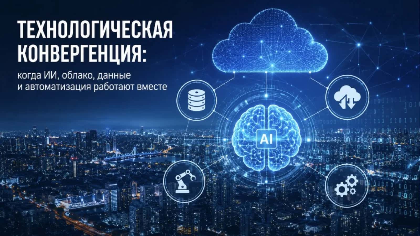 Технологическая конвергенция когда ИИ, облако, данные и автоматизация работают вместе