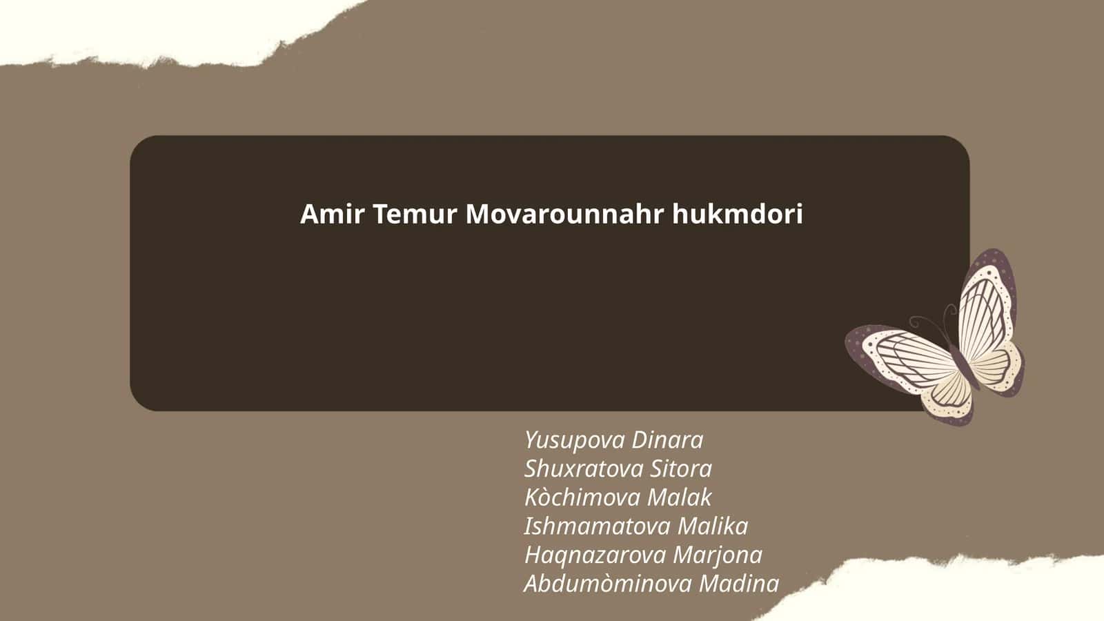 Amir Temur Movarounnahr hukmdori