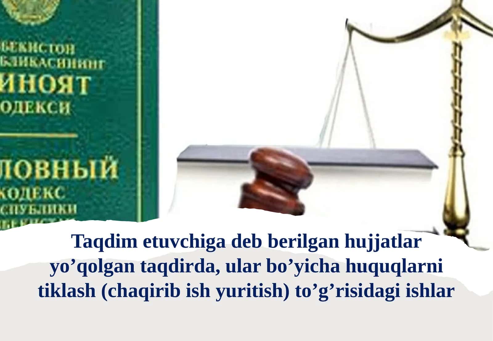Taqdim etuvchiga deb berilgan hujjatlar yo’qolgan taqdirda, ular bo’yicha huquqlarni t