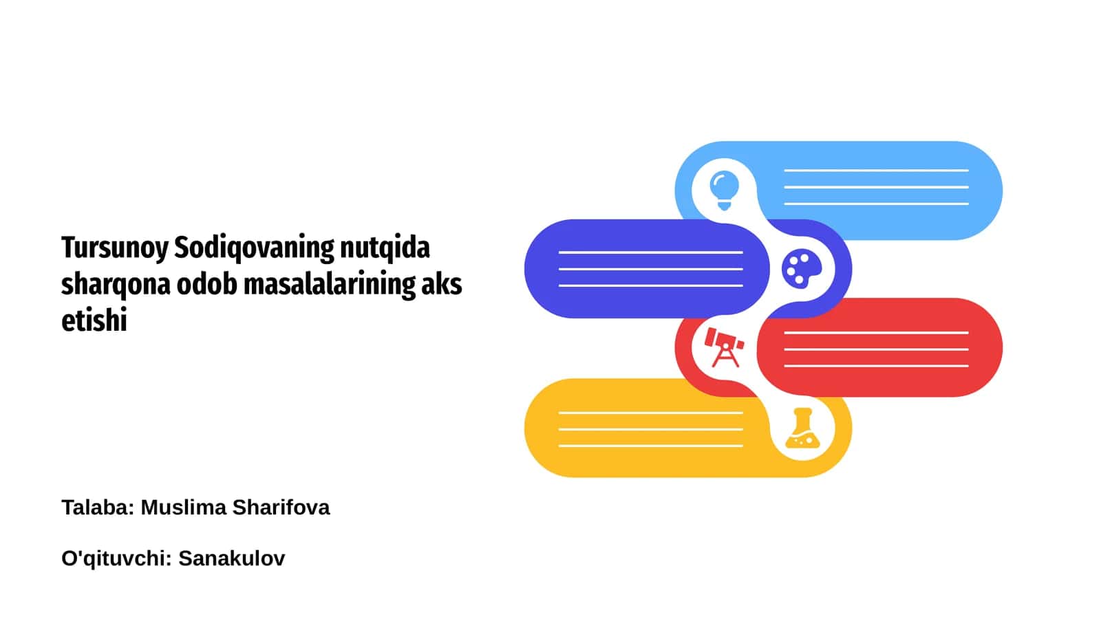 Tursunoy Sodiqovaning nutqida sharqona odob masalalari
