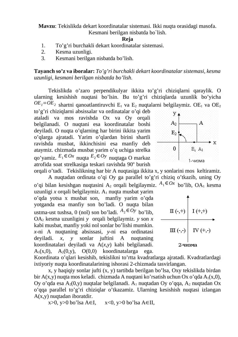 Dekart Koordinatalar Sistemasi