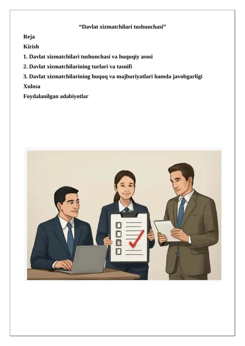 Davlat xizmatchilari tushunchasi