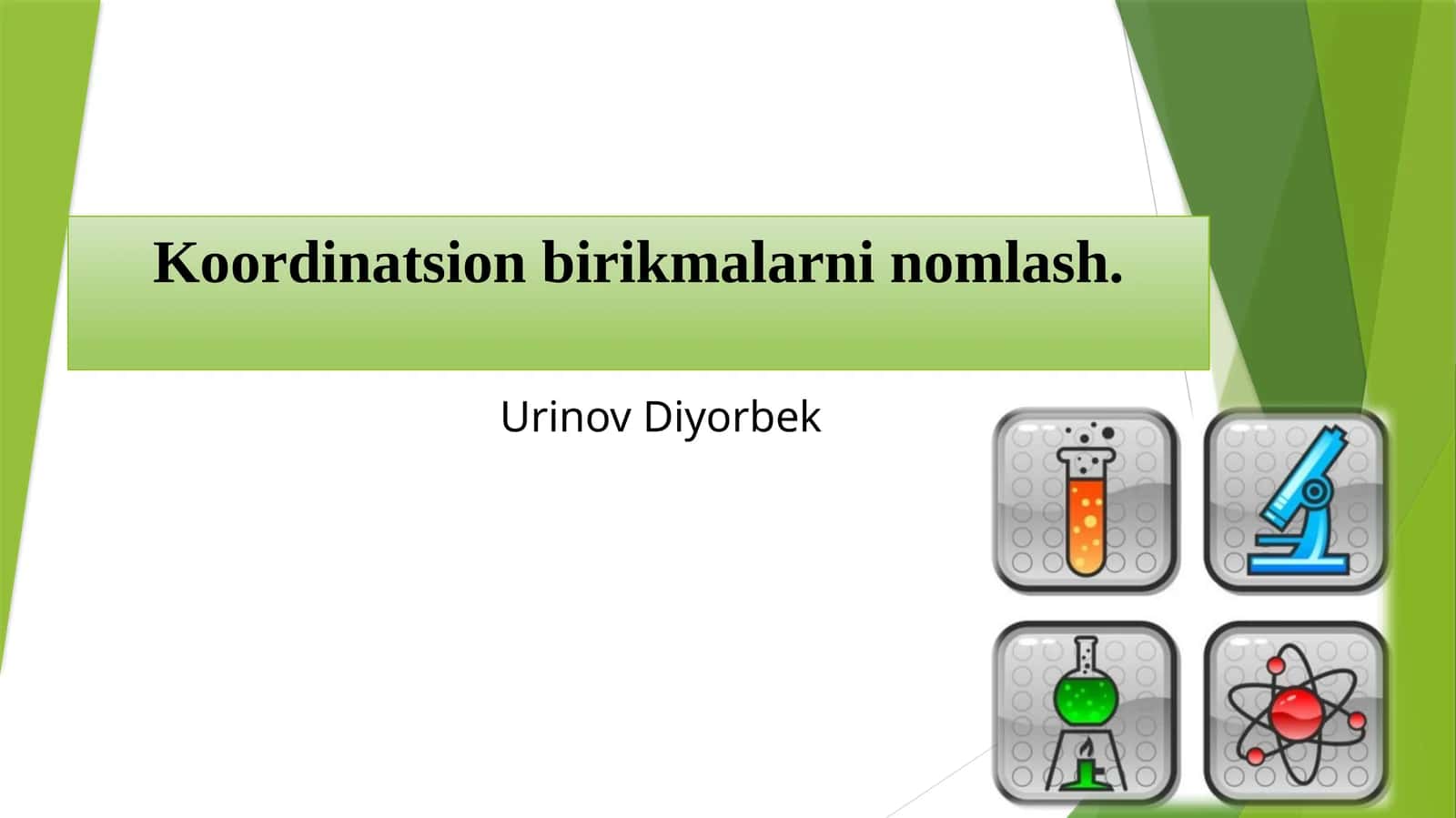 Koordinatsion birikmalarni omlash