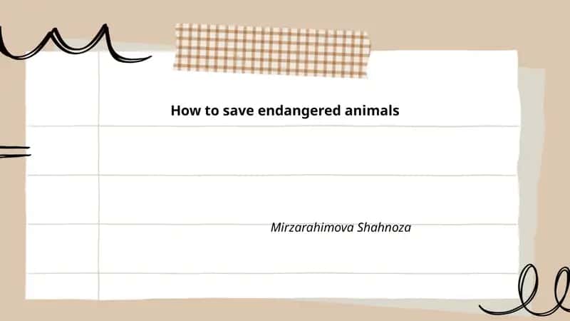How to save endangered animals