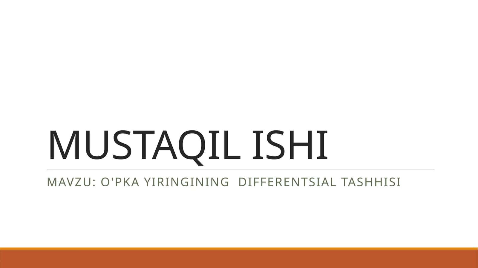 O'pka YIRINGINING differentsial tashhisi