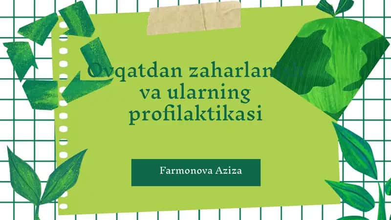 Ovqatdan zaharlanish vaularning profilaktikasi