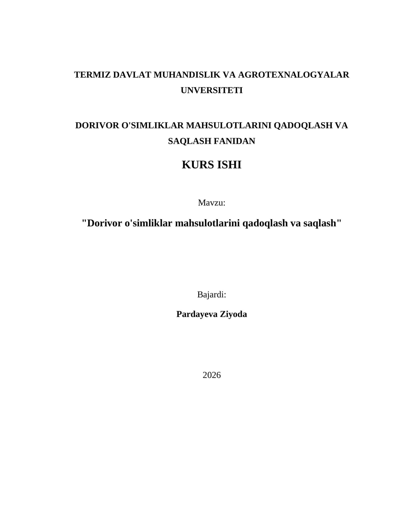 Dorivor o'simliklar mahsulotlarini qadoqlash va saqlash