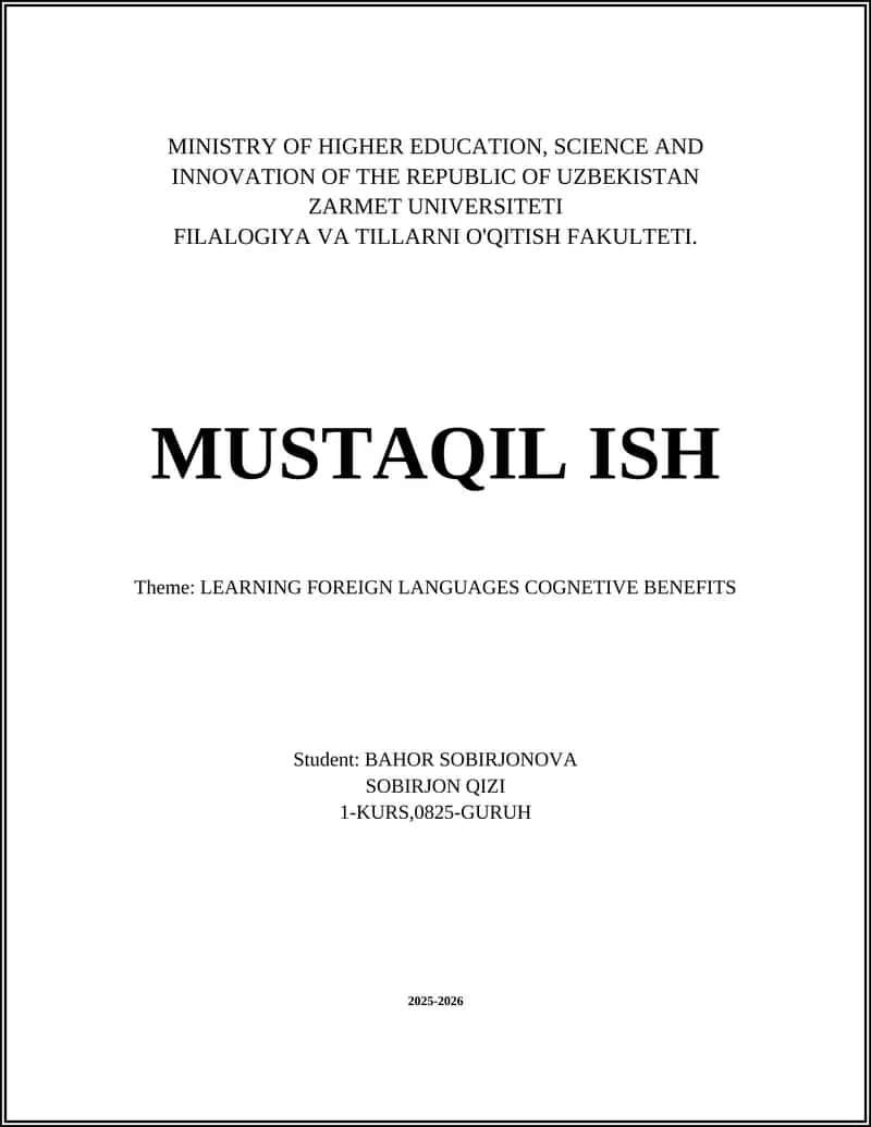 LEARNING FOREIGN LANGUAGES COGNETIVE BENEFITS