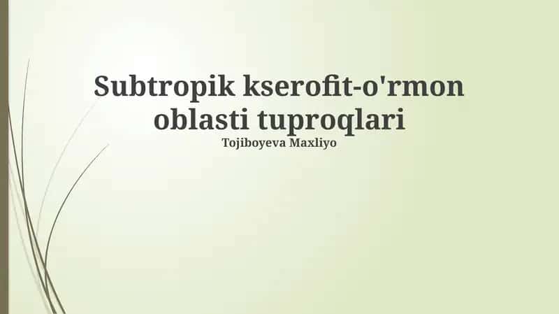 Subtropik kserofit-o'rmon oblasti tuproqlari