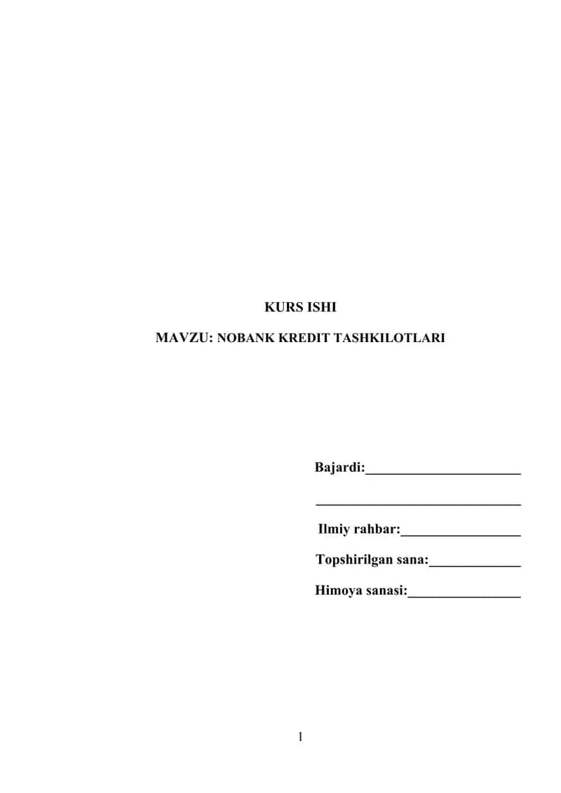 NOBANK KREDIT TASHKILOTLARI