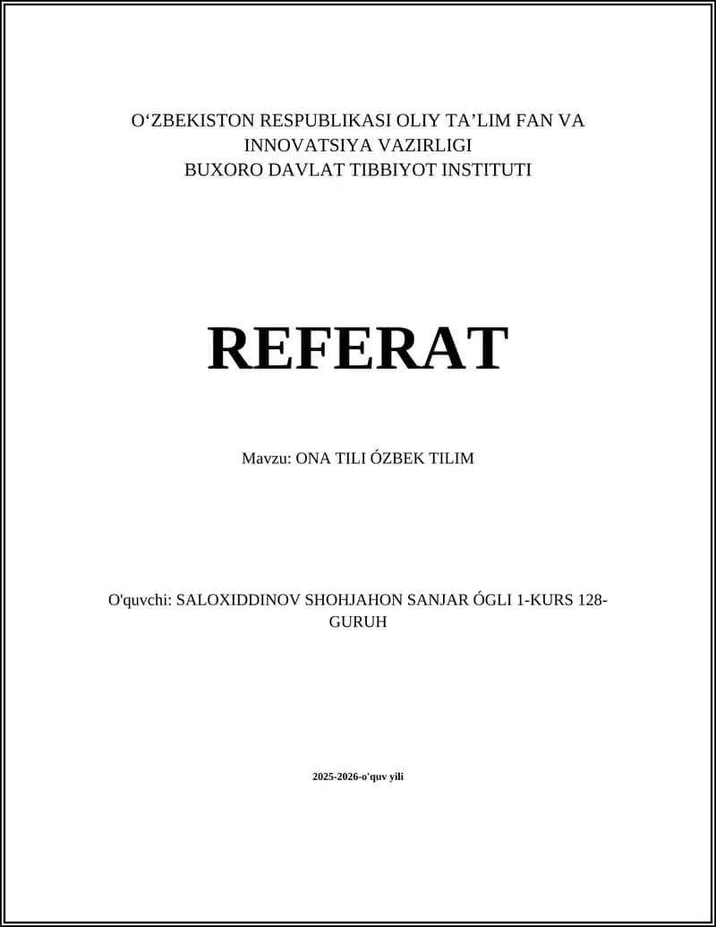 ONA TILI ÓZBEK TILIM