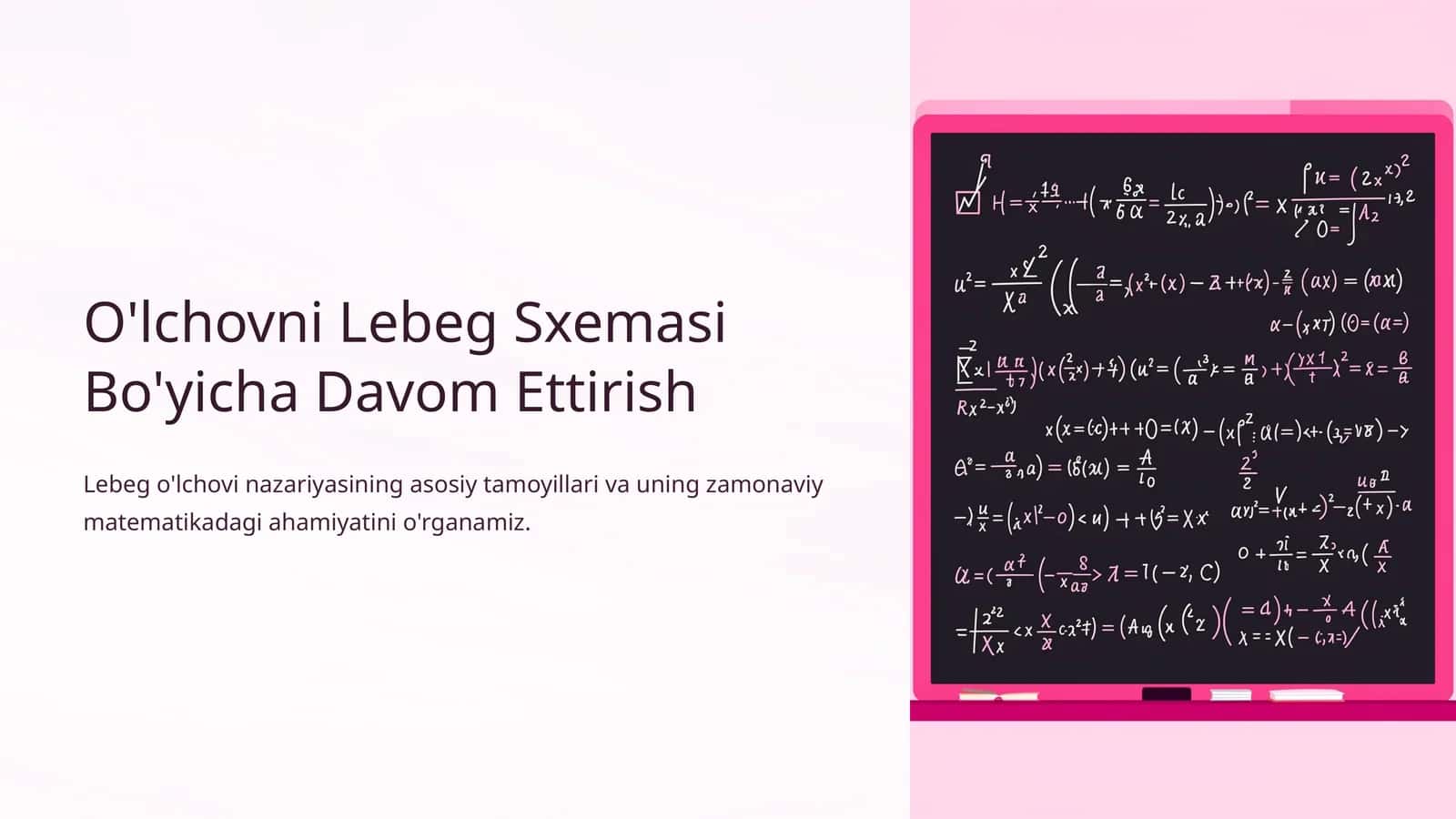 O'lchovni Lebeg Sxemasi Bo'yicha Davom Ettirish