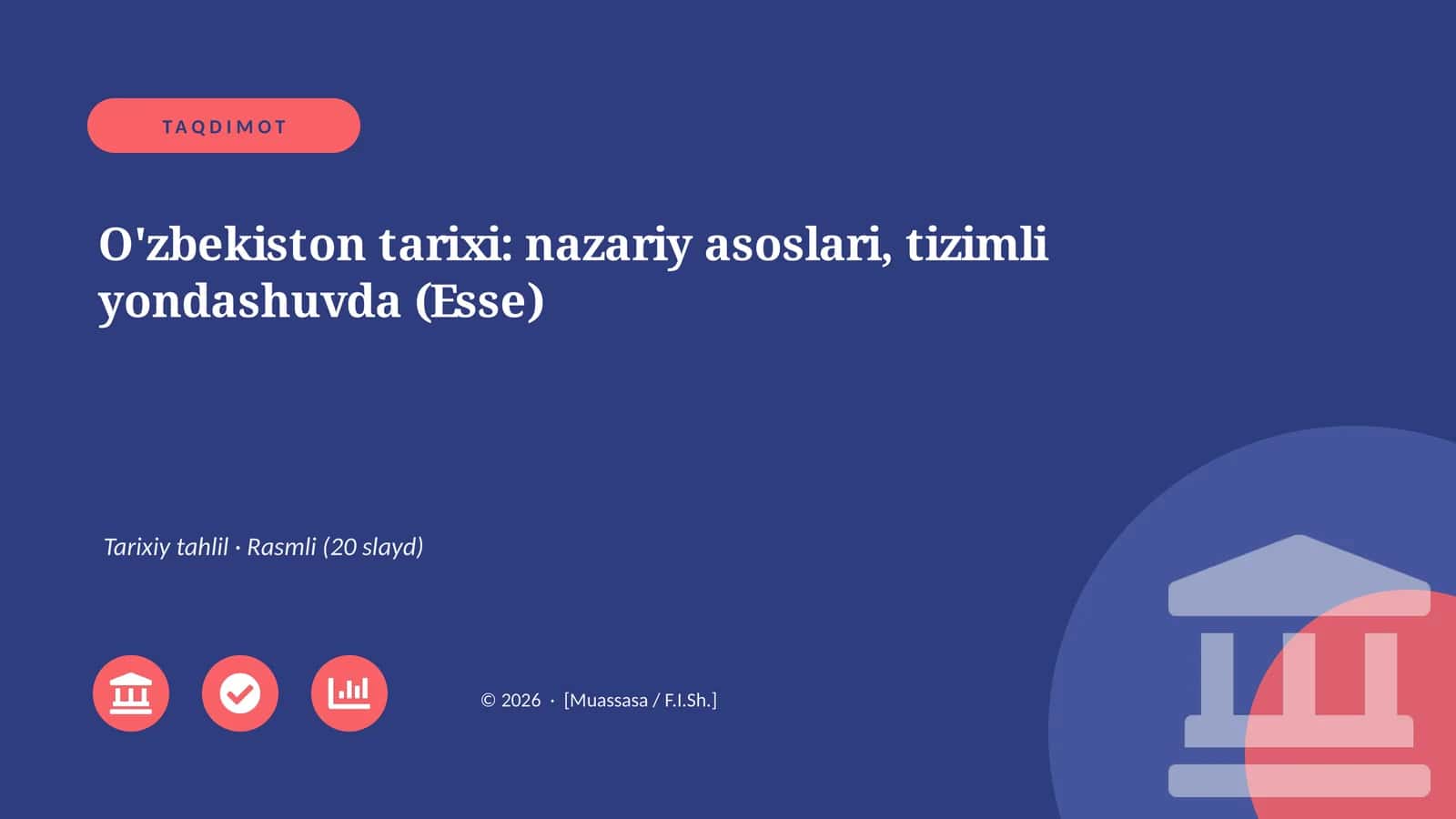 O'zbekiston tarixi: nazariy asoslari, tizimli yondashuvda (Esse)