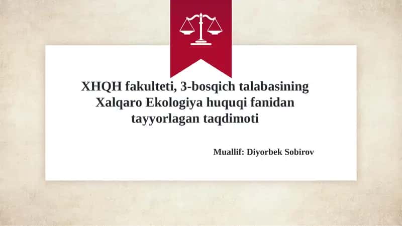IQLIM O’ZGARISHI OQIBATLARINI BARTARAF ETISHDA XALQARO EKOLOGIK HUQUQNING MOHIYATI