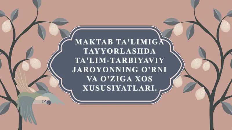 Maktab ta'limiga tayyorlash