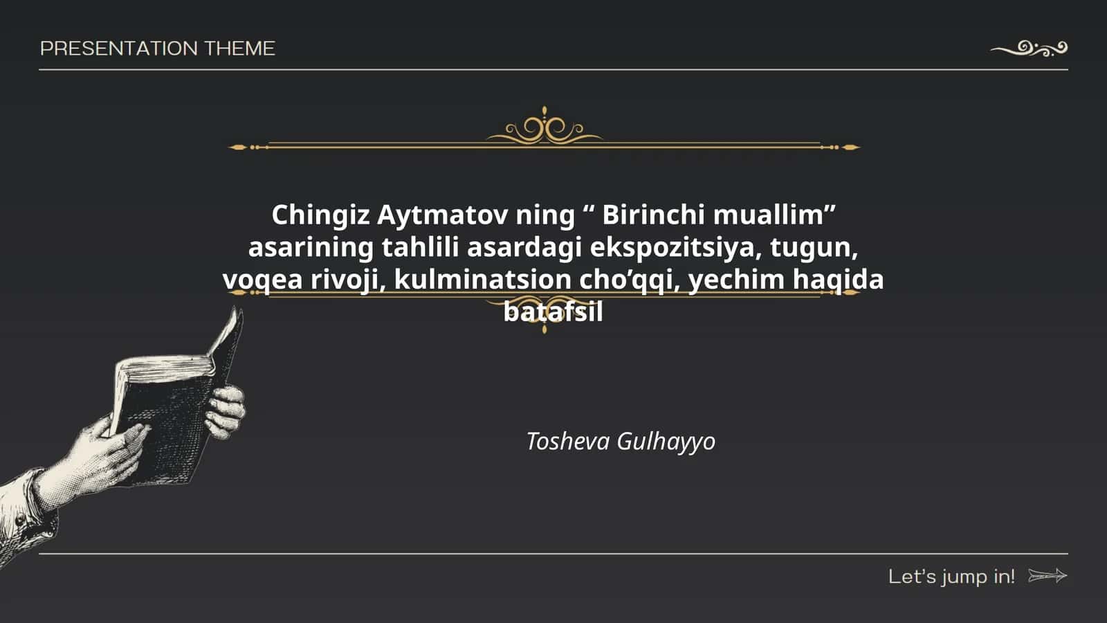 Birinchi muallim asarining tahlili