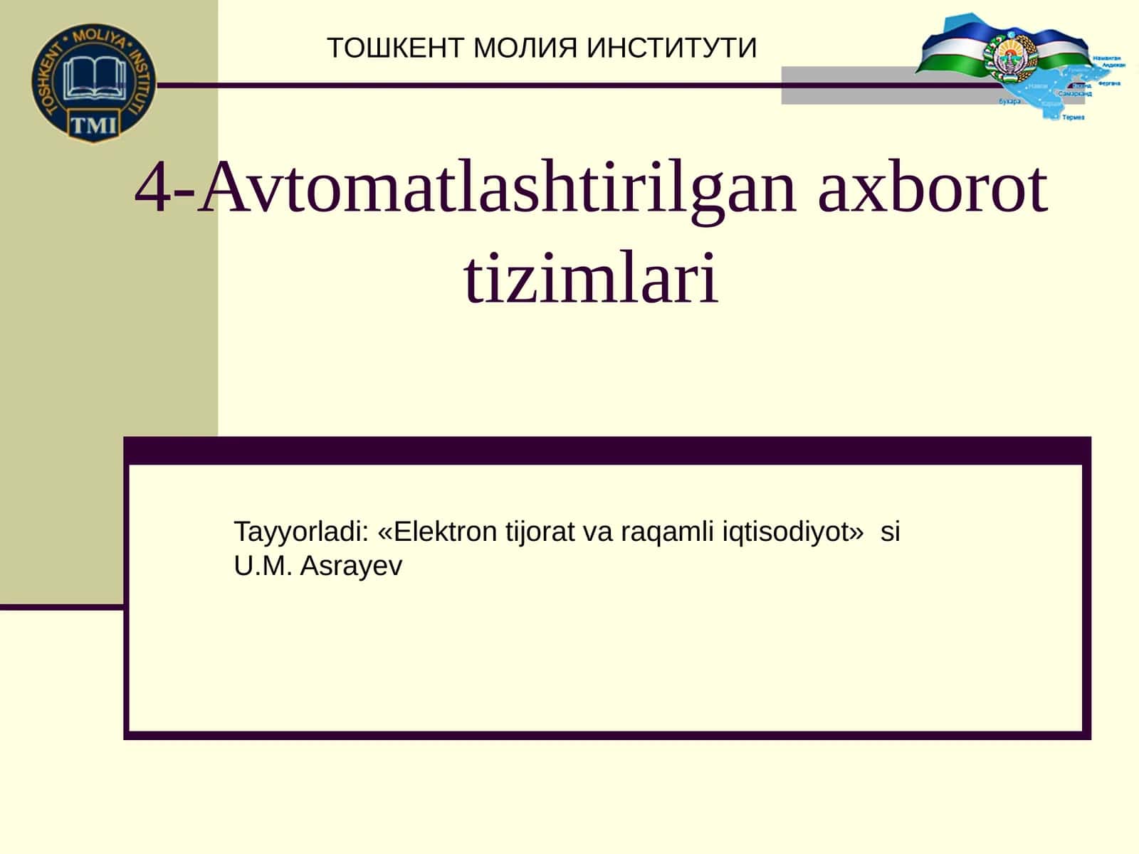 Avtomatlashtirilgan axborot tizimlari
