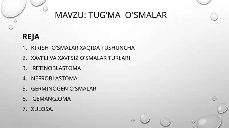 tug'ma o‘smalar