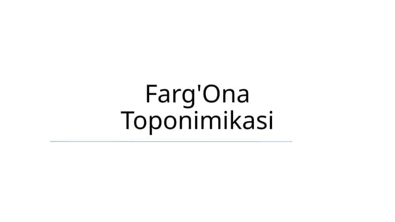 Farg'Ona Toponimikasi
