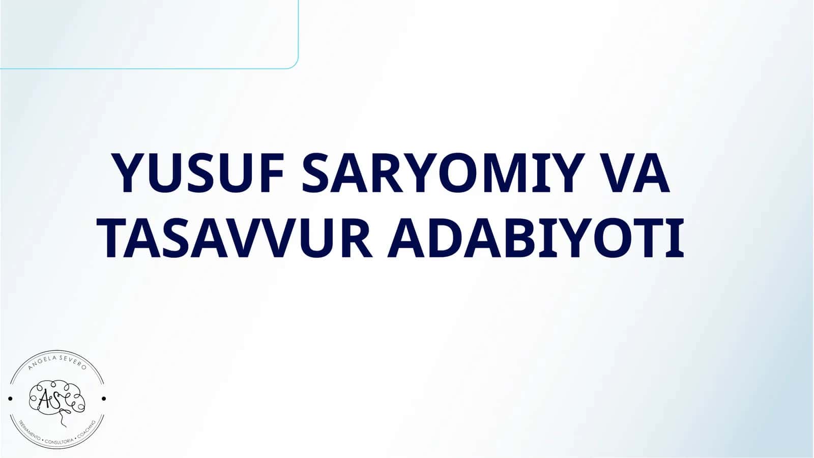 YUSUF SARYOMIY VA TASAVVUR ADABIYOTI