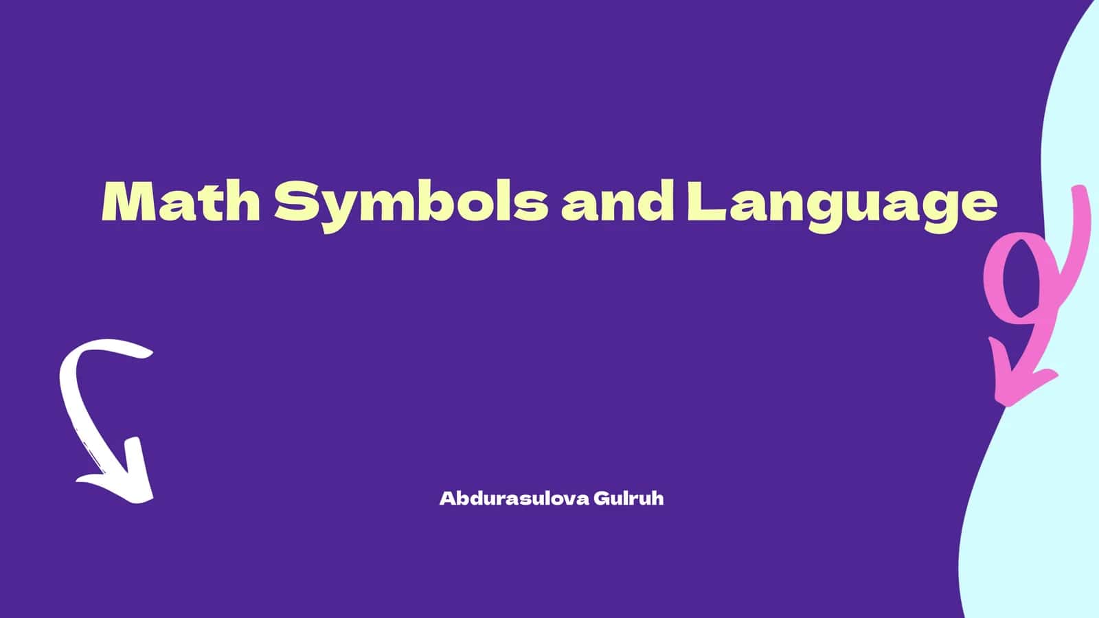 Math Symbols and Language