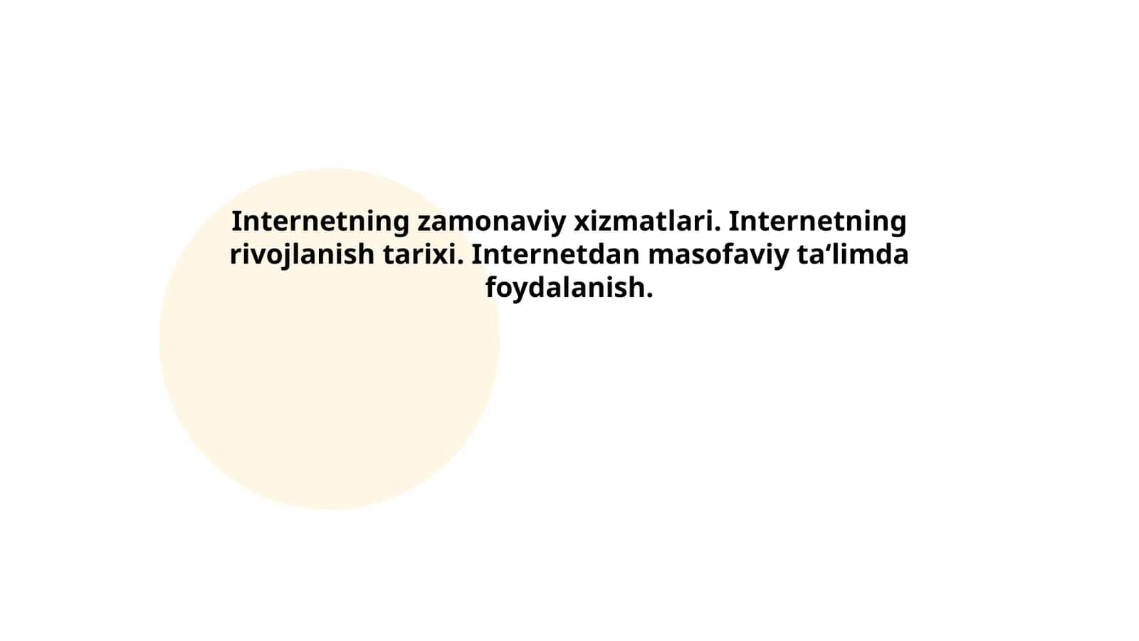 Internetning zamonaviy xizmatlari va ularning turlari