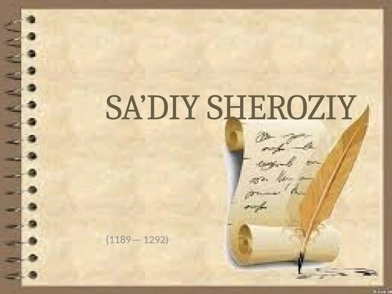 SA’DIY SHEROZIY