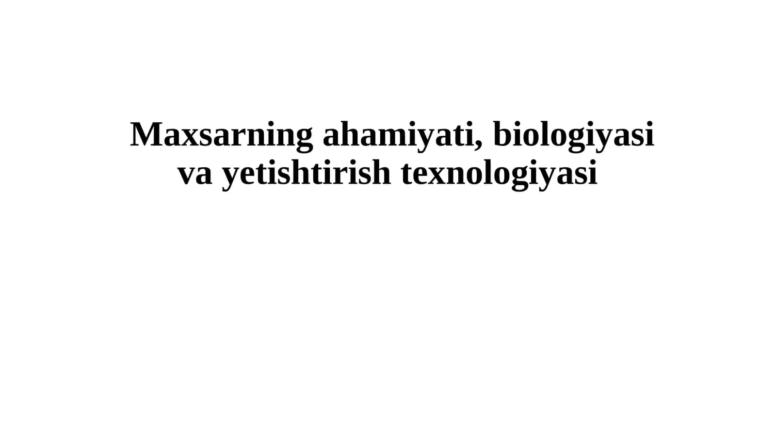 Maxs Biologiyasi