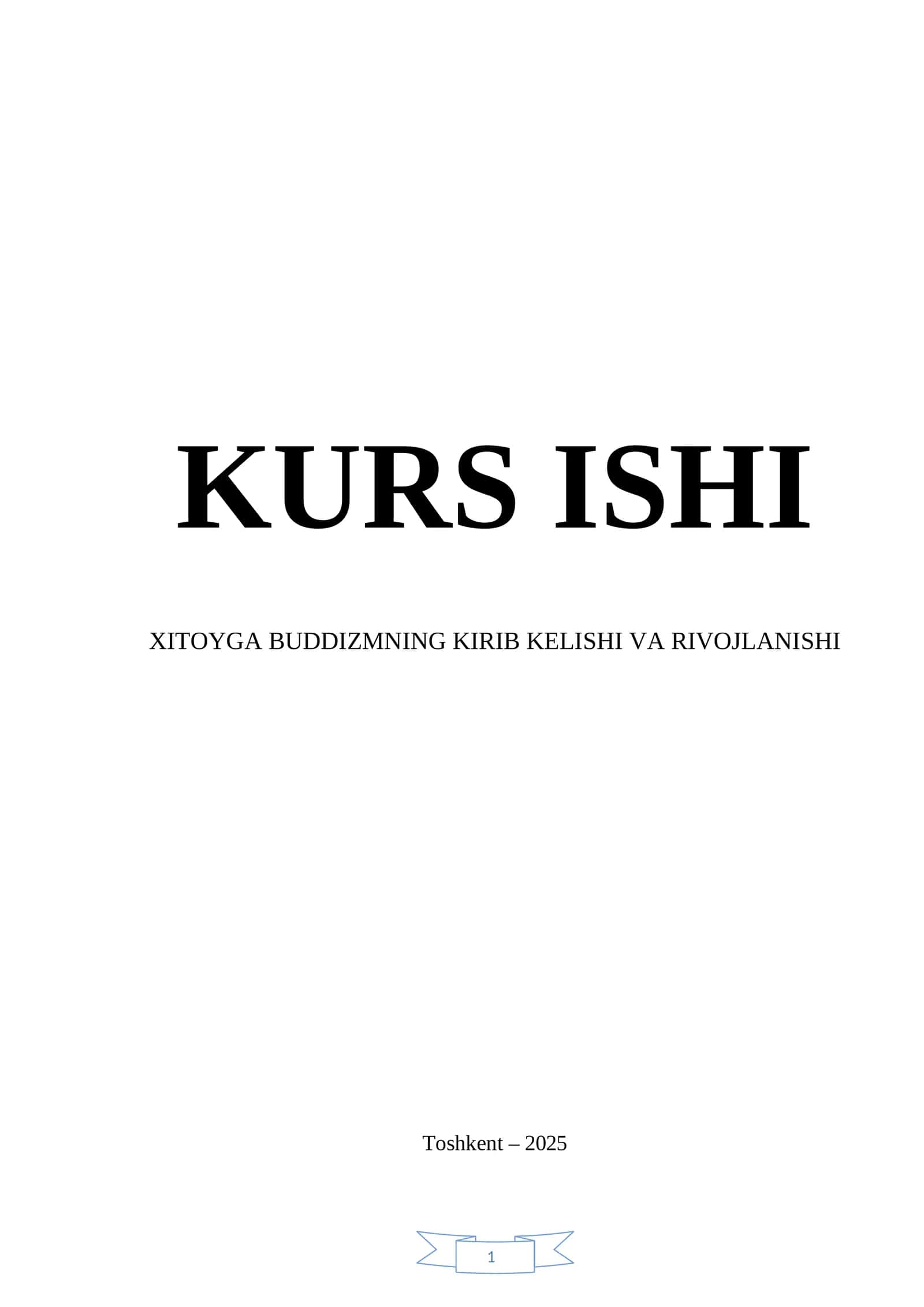 Xitoyga buddizmning kirib kelishi va rivojlanishi