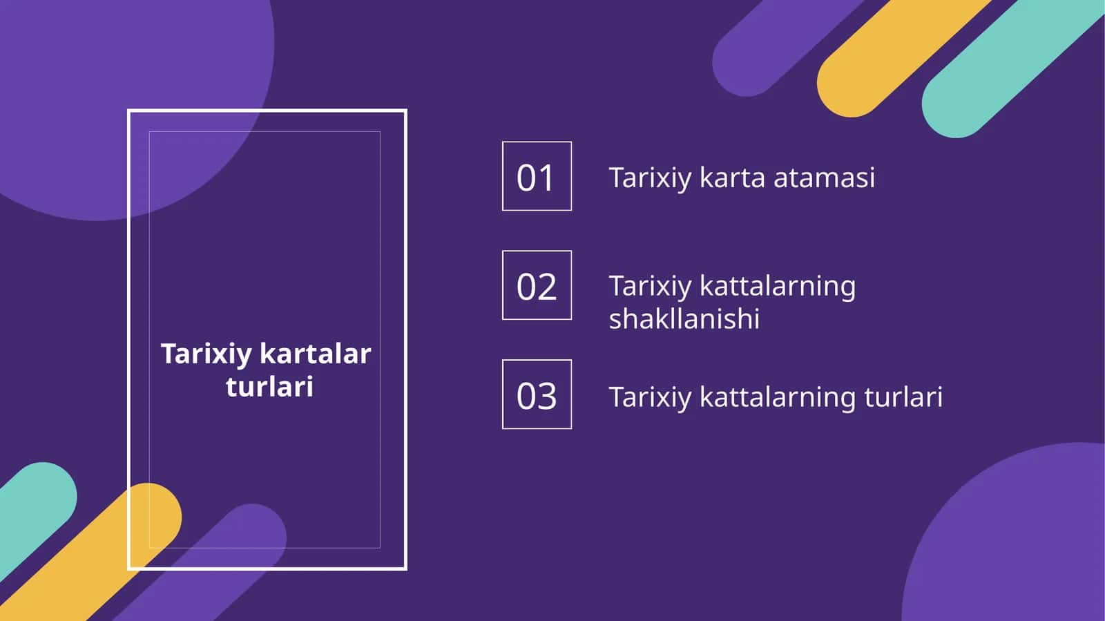 Tarixiy kartalar turlari