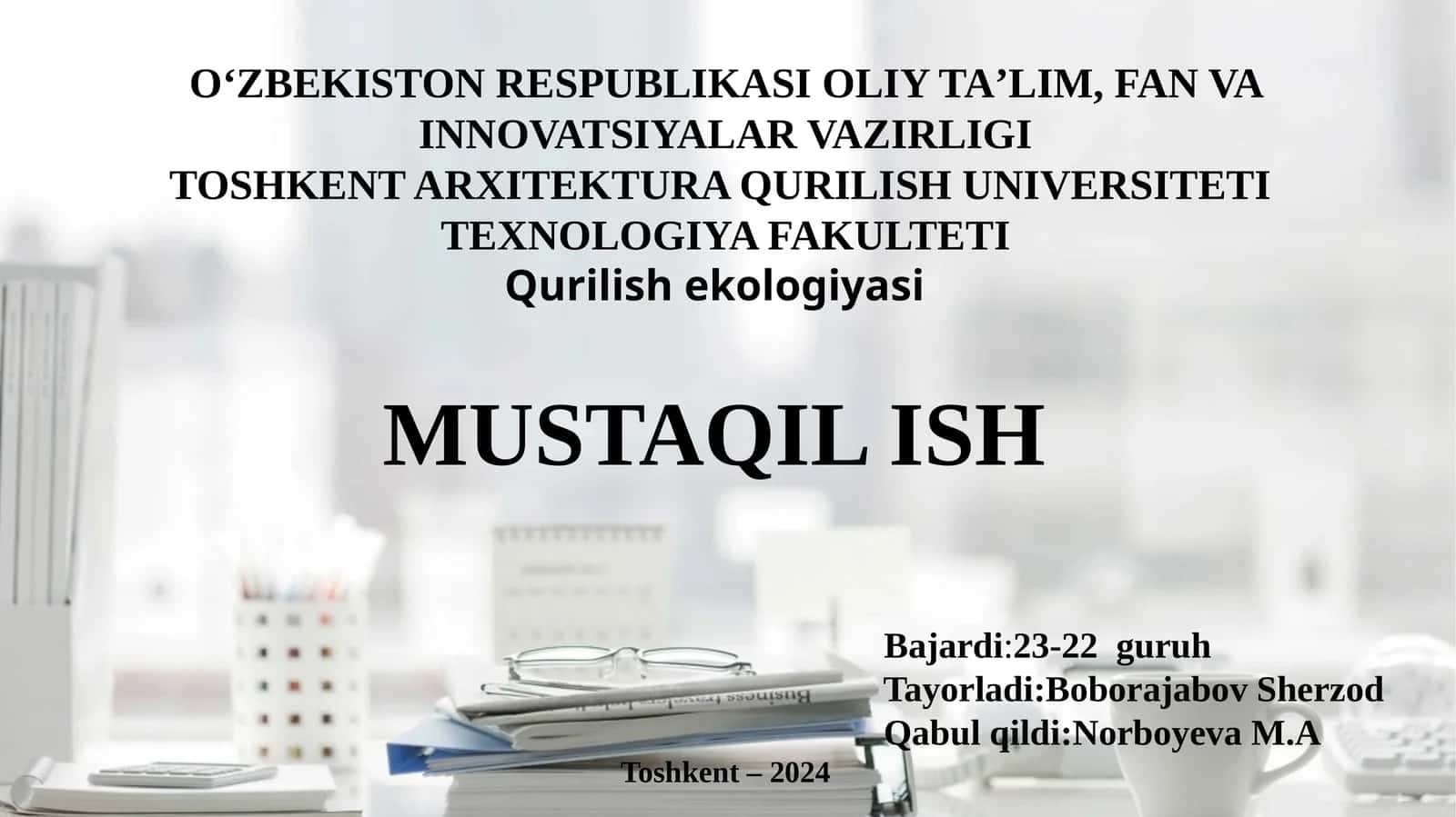 Atmosferani sanoat korxonalarining gaz-chang chikindilaridan muxofaza qilishning tashkiliy texnik, texnologik, sanitar-gigienik chora-tadbirlari.