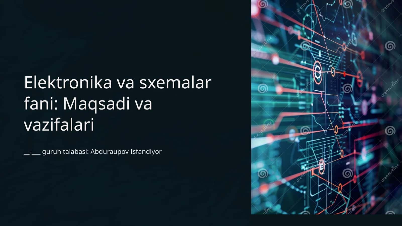 Elektronika va sxemalar fani: Maqsadi va vazifalari