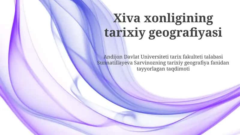Xiva xonligining tarixiy geografiyasi