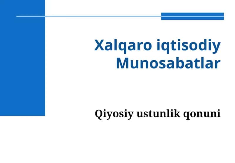 Qiyosiy ustunlik qonuni