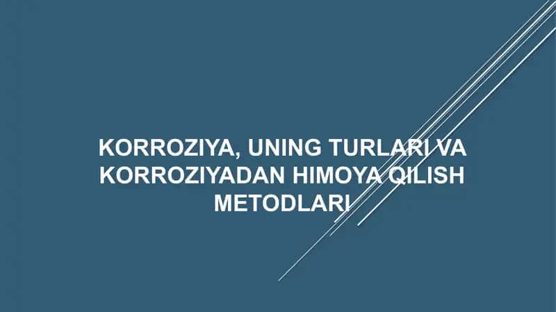 Neft va gaz quvurlari korroziyasi