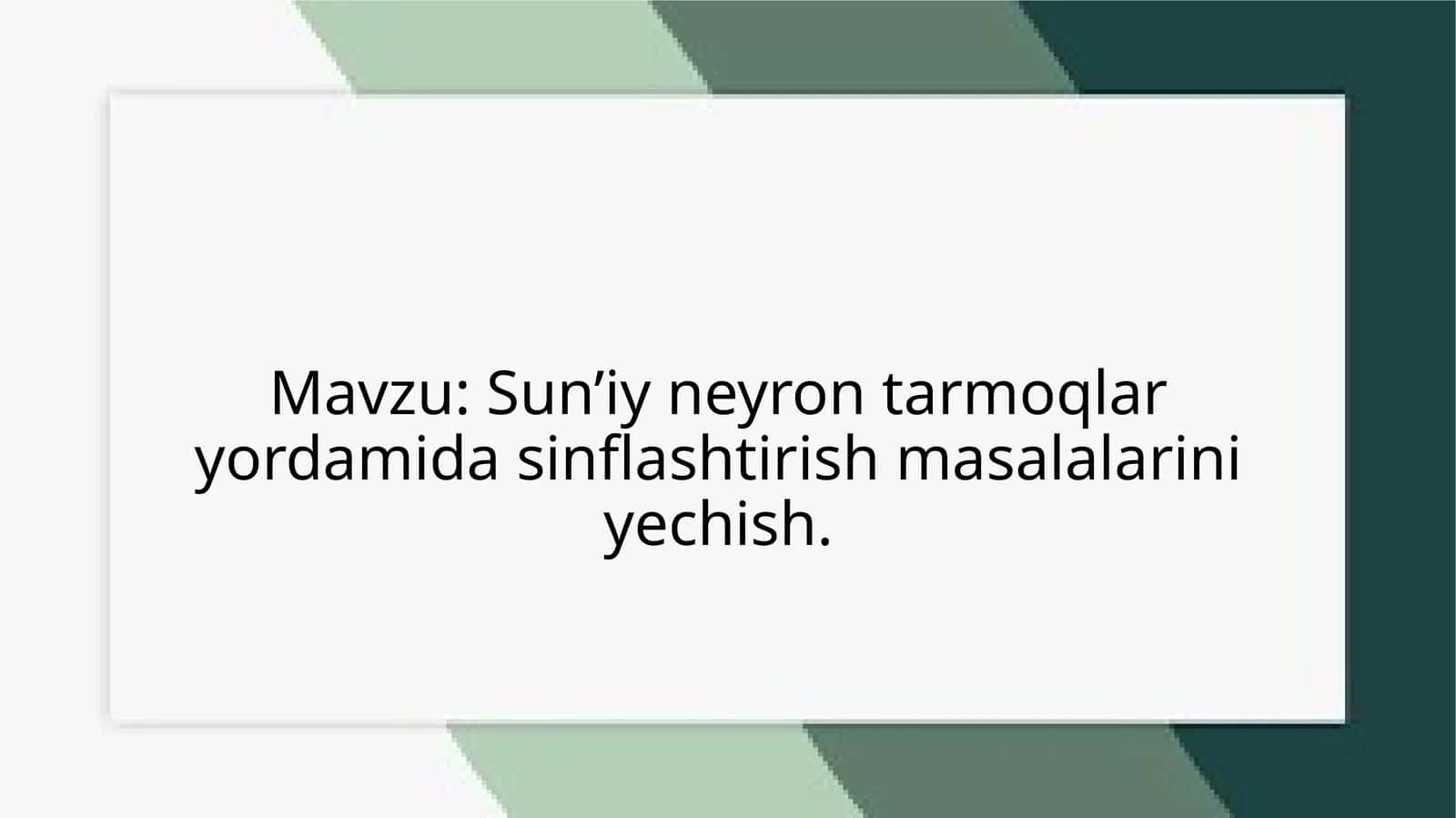 Ma'lumotlar Tayyorlash va Oldindan Qayta Ishlash