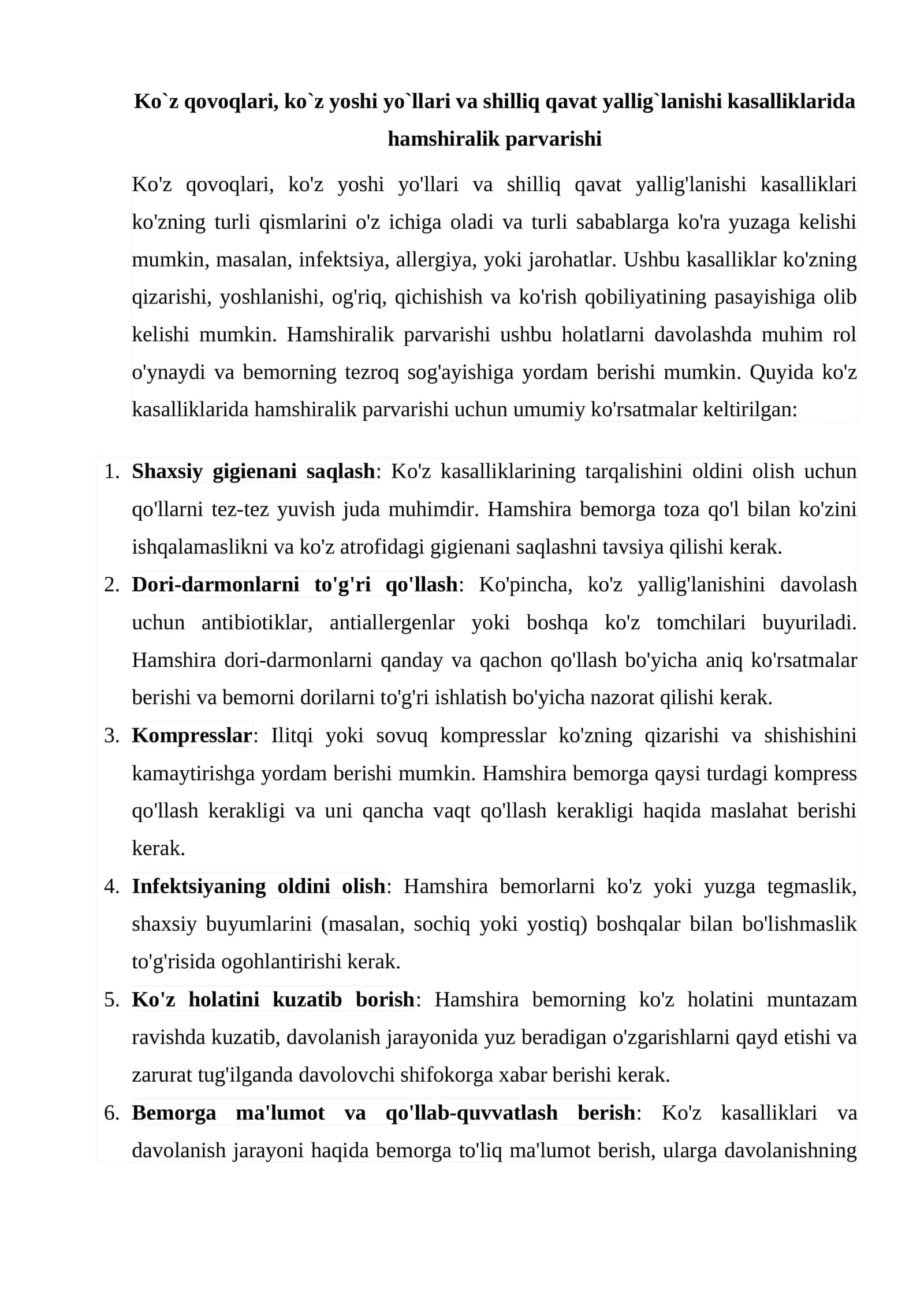 Hamshiralik Parvarishi