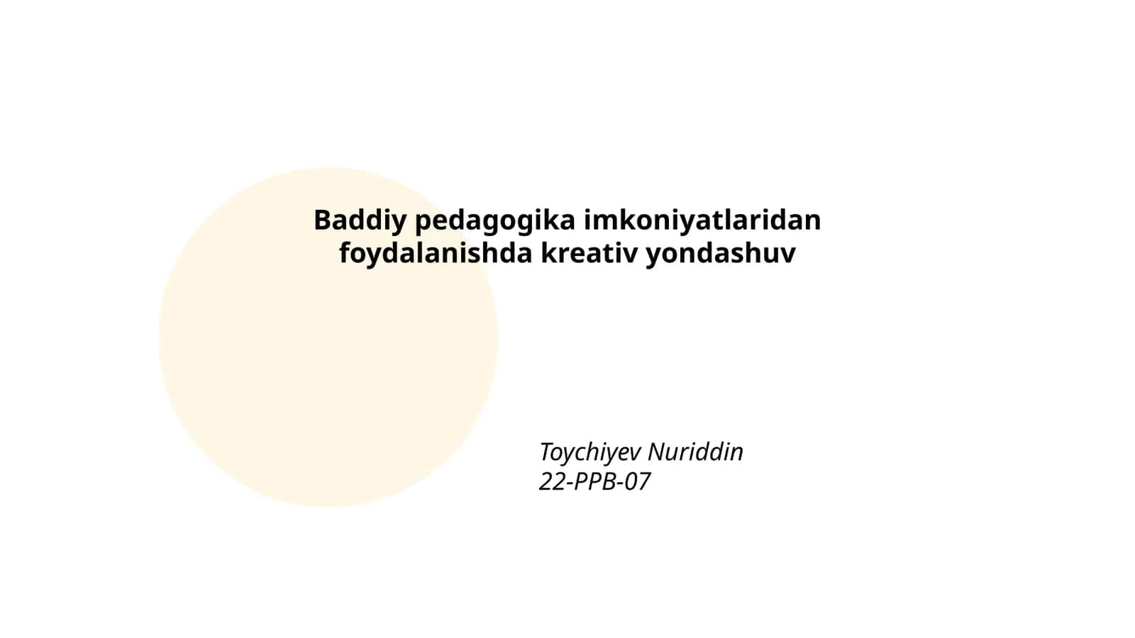 Kreativ ta'lim rejalashtirish