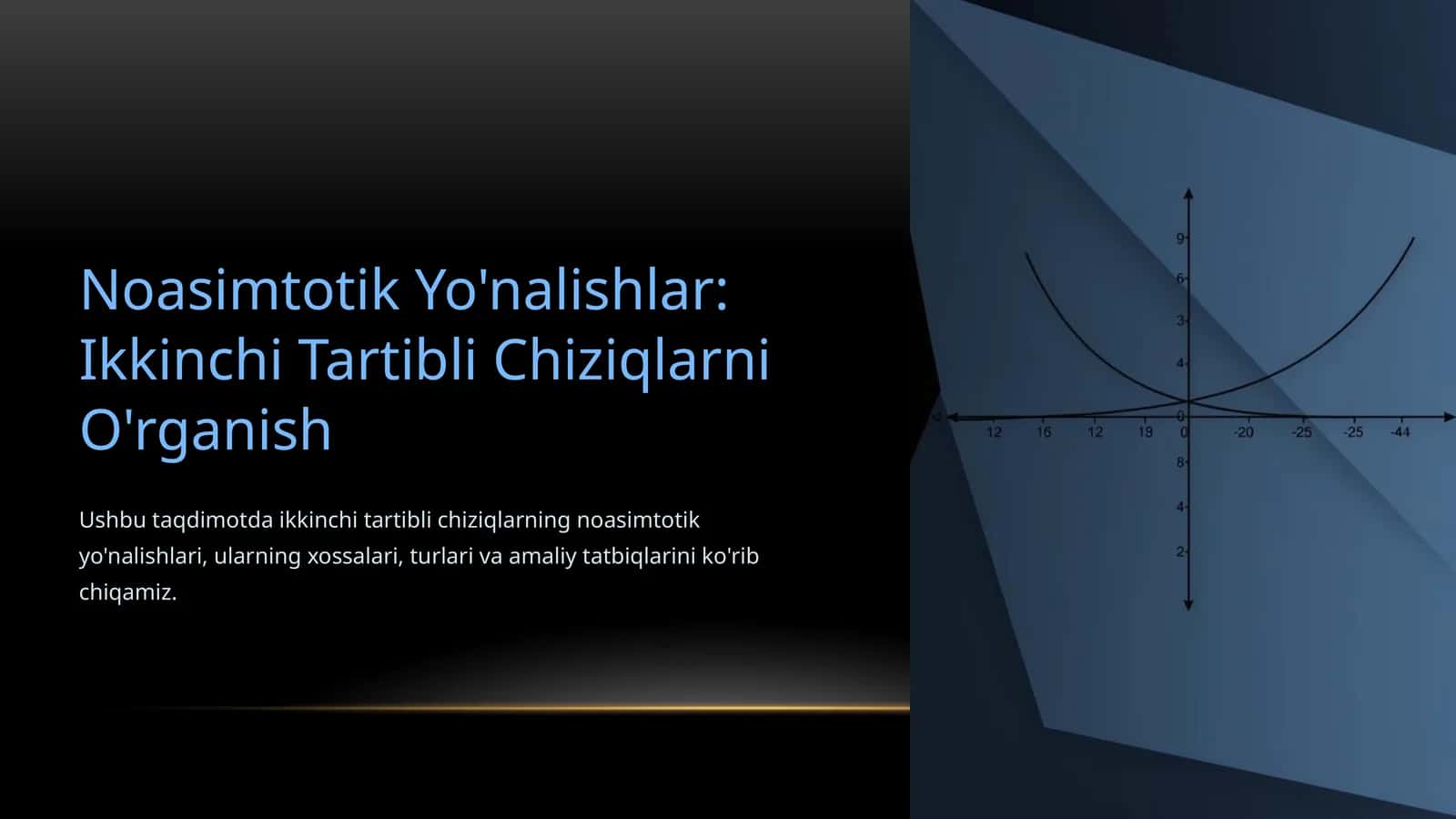 Noasimtotik Yo'nalishlar: Ikkinchi Tartibli Chiziqlarni O'rganish