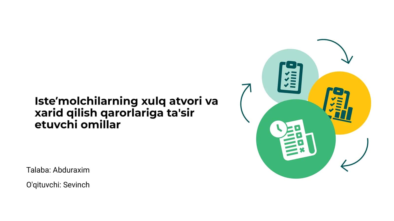 Isteʼmolchilarning xulq atvori va xarid qilish qarorlariga ta'sir etuvchi omillar
