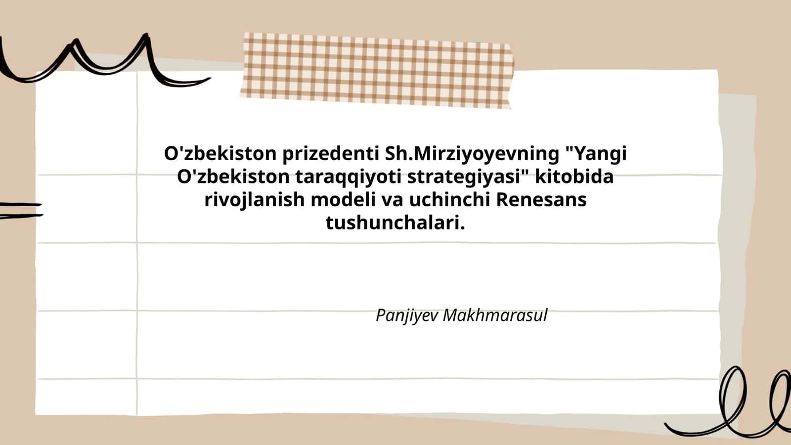Yangi O'zbekiston taraqqiyoti strategiyasi