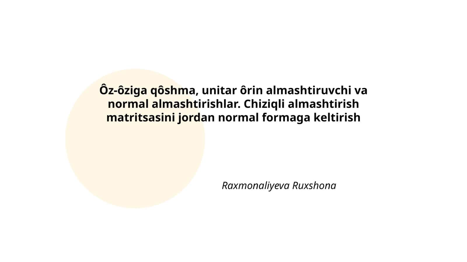 Chiziqli almashtirishlar