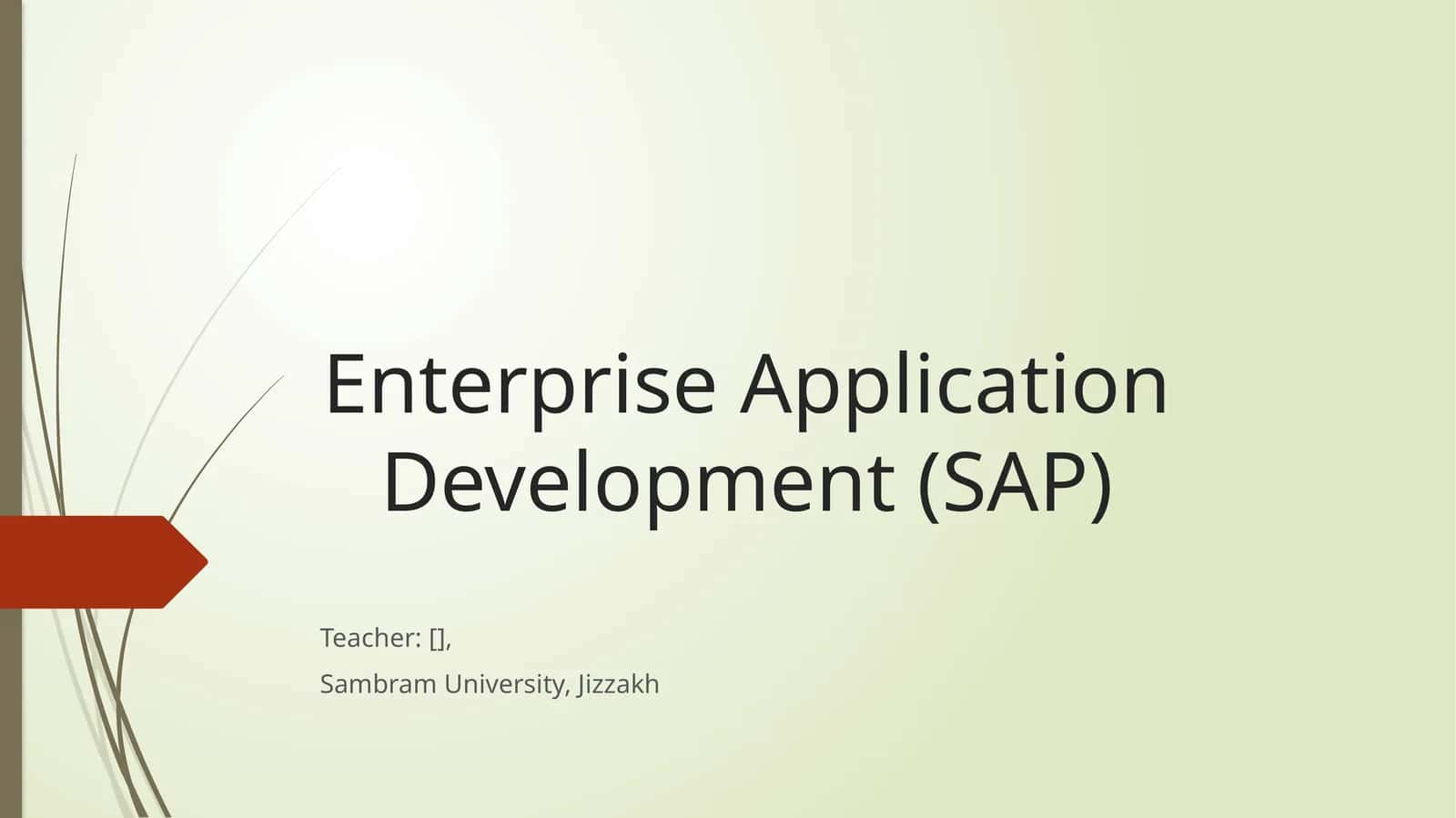 Enterprise Application Development (SAP)
