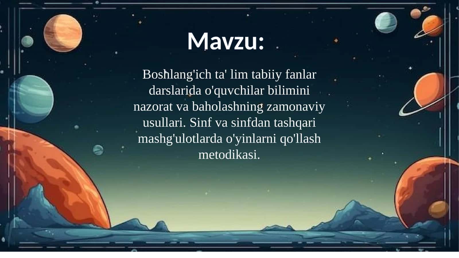 Zamonaviy ta'lim metodikasi