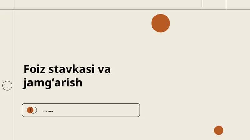 Foiz stavkasi va jamgʻarish