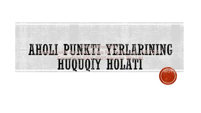 Aholi punkti yerlarining huquqiy holati