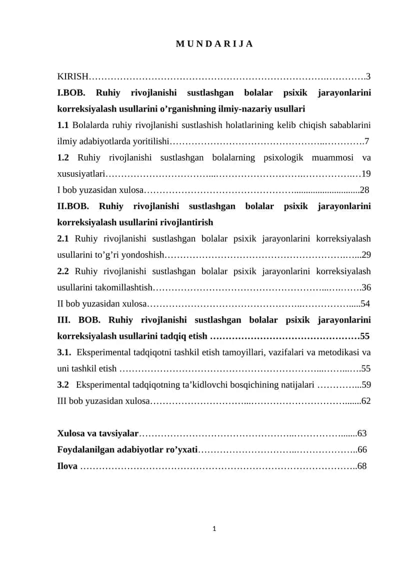 Ruhiy rivojlanishi sustlashgan bolalar psixik jarayonlarini korreksiyalash usullarini o’rganishning ilmiy-nazariy usullari