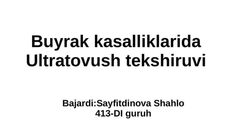 Ultratovush tekshirish usuli - Sоnоgrafiya